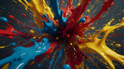 Explosive paint splash in vibrant colors