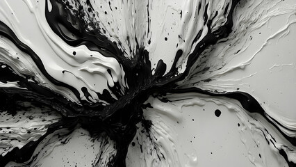 Black and white paint artistic swirl