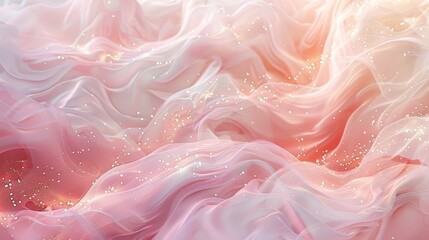 Dreamy atmosphere: pale pink & soft silver flowing clouds subtle glowing stars backdrop