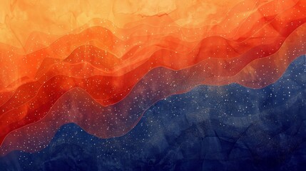 Naklejka premium Regal ambiance: bright orange to deep navy lace patterns faint sparkling lines backdrop