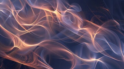Obraz premium Gradient from rich bronze to deep indigo fractal-like patterns glowing lines backdrop