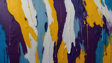 Vibrant abstract paint drips on a wall