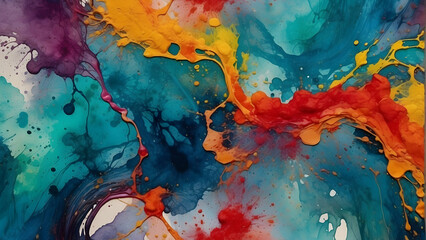 Abstract watercolor fusion of colors