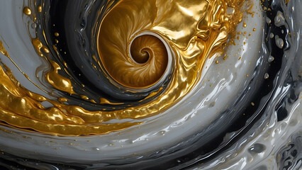 Swirling golden and black abstract design