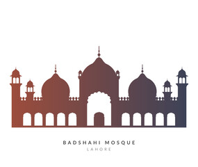 Badshahi Mosque - Lahore - Pakistan - Stock Illustration