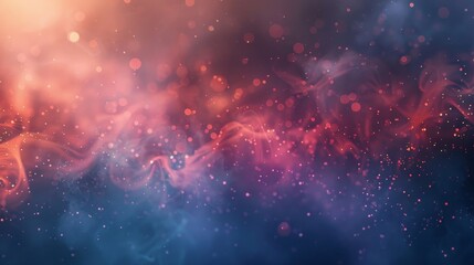 Fototapeta premium Enchanting backdrop crimson to navy gradient smoke-like textures glowing dots backdrop