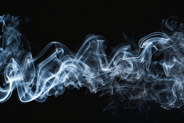 wafting smoke on black background