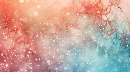 Obraz premium Abstract: bright crimson to soft aquamarine gradient intricate lace-like textures gentle glowing dots 4th of July spirit backdrop