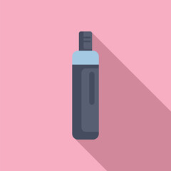 Vector illustration of a modern water bottle in flat design style on a pink background