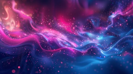 Fototapeta premium Gradient transition: vibrant magenta to deep midnight blue intricate fractal patterns glowing points elegant atmosphere backdrop