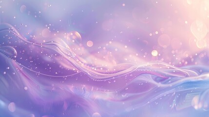 Soothing gradient from lavender to sky blue with shimmering bubbles backdrop