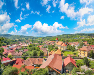 Obraz premium Amazing view of Cisnadioara village in Romania.