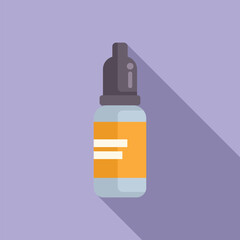 Minimalist vector icon of an eliquid bottle for vaping, with a neutral background