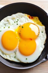 dishes with fried eggs