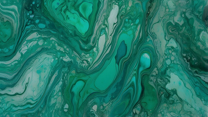 Abstract green and blue marble liquid pattern