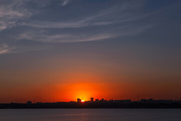 Bras&iacute;lia skyline at sunset