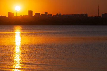 Bras&iacute;lia skyline at sunset