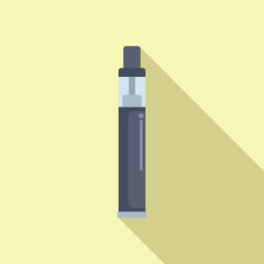 Vector illustration of a sleek electronic vaporizer against a minimalist yellow backdrop