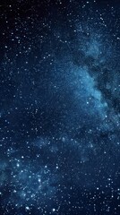 Starry night sky with a bright blue star filled sky