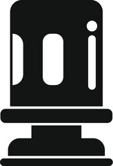 Black and white vector illustration of a traditional emergency warning siren