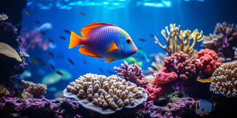 underwater world corals fish Generative AI