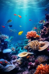 underwater world corals fish Generative AI