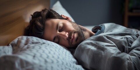 man sleeping in bed Generative AI