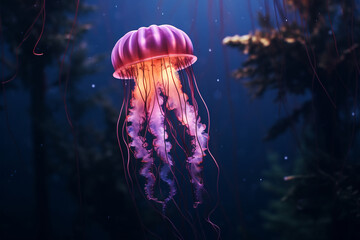 Luminescent Jellyfish Adrift in Dark Waters