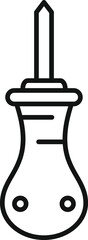 Black and white line art of a flathead screwdriver, ideal for toolrelated content