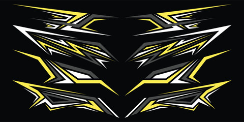 Sport car decal stripes. Speed lines, Sports stripes, racing tuning strips and car sticker vector set. Vector illustration	