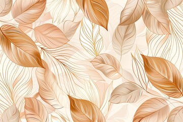 Hand Drawn Luxury Floral Pattern with Elegant Abstract Background
