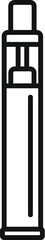 Simplified illustration of a vape pen in black and white, suitable for icons or infographics