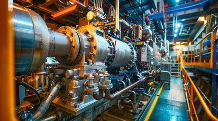 A large industrial plant with pipes and valves