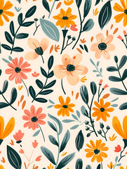 flower print  graphic illustration