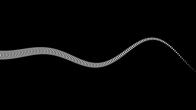 Abstract white wave on black background with MicrostockPlus logo, in a modern style