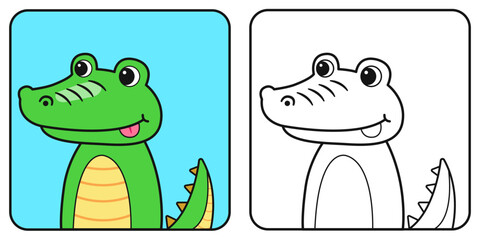 Childrens coloring book with African animals.