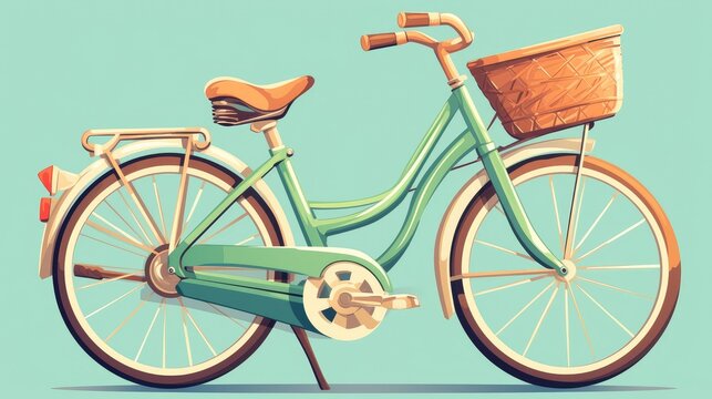 Illustration of a vintage bicycle in a cartoon style