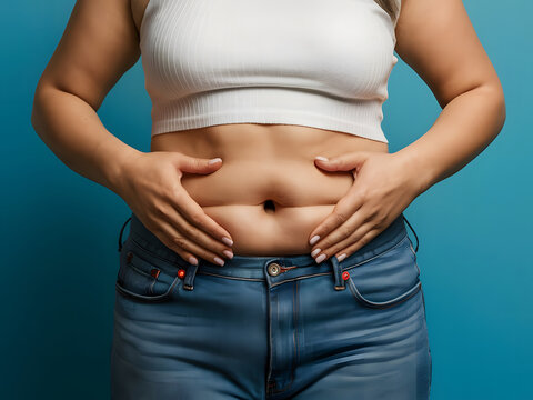 Mujer tocando su panza