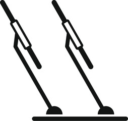 Black and white graphic of parallel bars, suitable for gymnastics and sporting themes