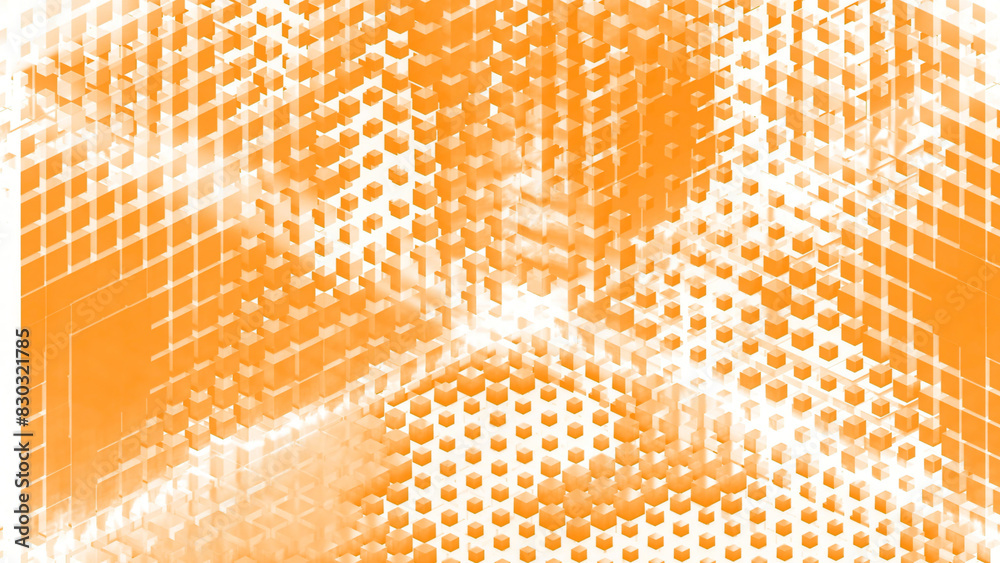 Poster abstract 3d cubic textile pattern waving randomly. motion. geometric background with cubes or small 