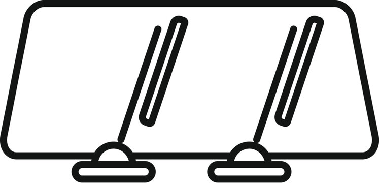 recommend clip art: Vector illustration of a simple outlined car windshield wiper icon