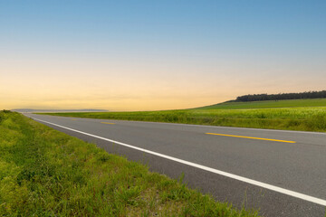 Countryside road at sunset