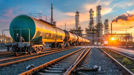 Obraz premium The sky is orange and the sun is setting, creating a warm