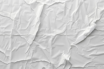 Obraz premium white crumpled and creased glued wrinkled paper poster texture background 