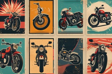 Vintage Motorcycle Posters: Retro-Inspired Artwork Collection