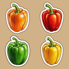 stylized set of paprika stickers