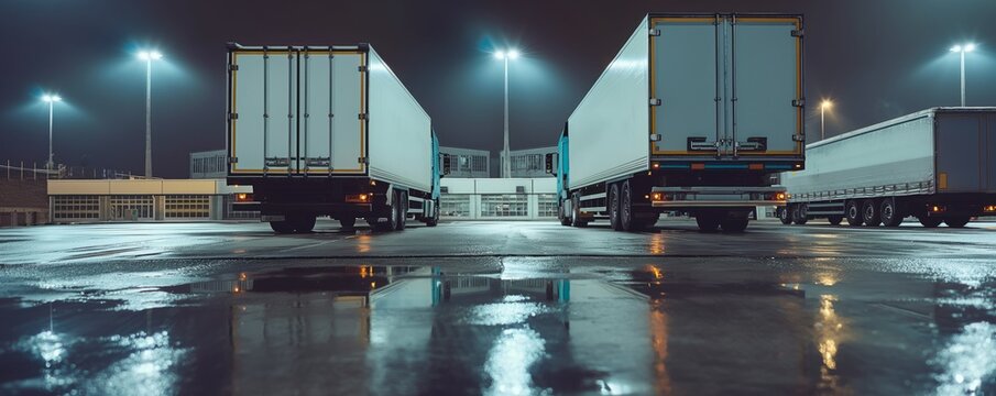 Truck trailers parked at a loading dock