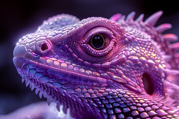 Fototapeta premium Furry Iridescent Dragon: Cinematic 4K Elegance in Glowing Detail