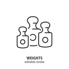 Weights line icon. Mass symbol. Vector illustration. Editable stroke.