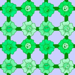 Cartoon flower seamless pattern for wrapping paper and fabrics and linens and kids clothes print